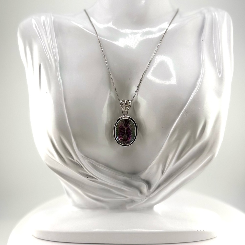 💜BJC Samuel Benham Sterling Silver Mystic topaz Pendant💜 - Picture 8 of 10